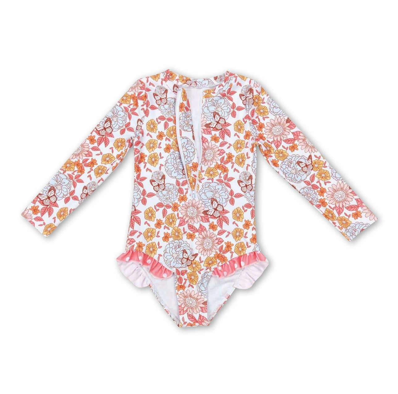 Floral Butterfly Baby Girls Swimsuit